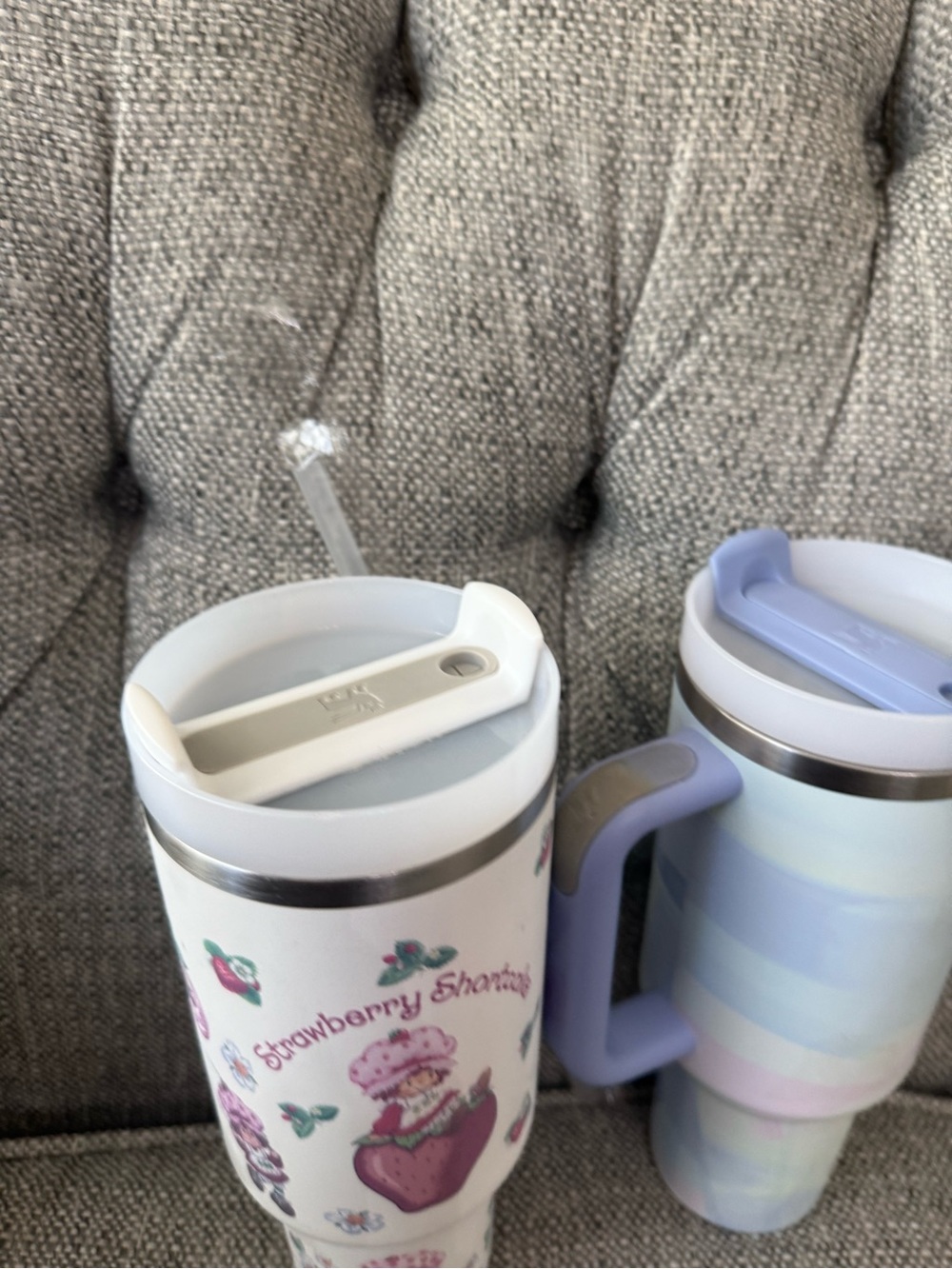 Stanley Travel Mugs - Floral Strawberry Print & Pastel Blue Ombre - Picture 6 of 7